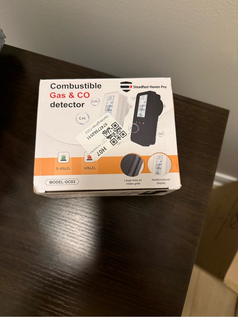 Combustible Gas & Carbon Monoxide Detector – Model GC03 – New in Box